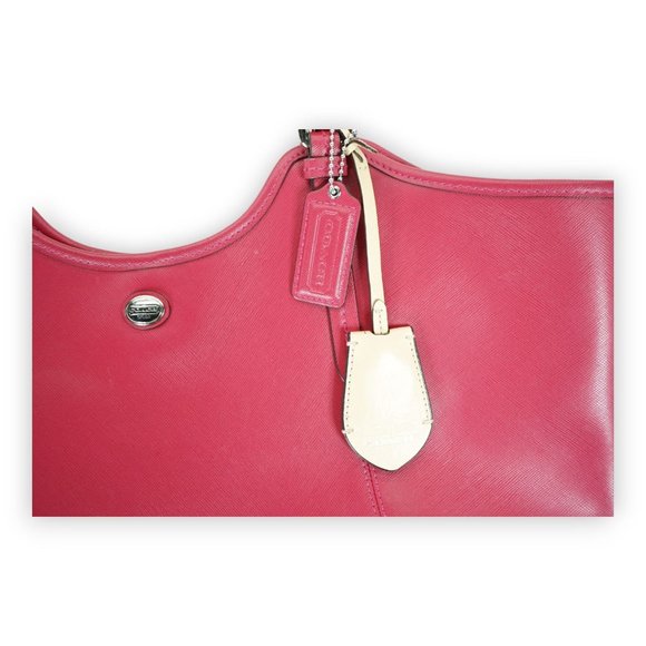 COACH PEYTON SHOULDER SATCHEL TRAVEL TOTE BAG PINK CROSSGRAIN LEATHER F26103 - Picture 6 of 11